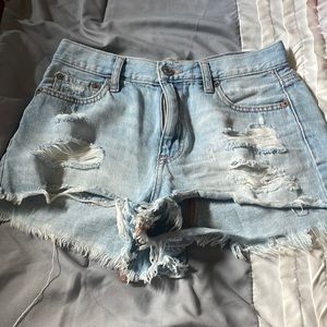Women’s Aeropostale vintage high rise shorty jean shorts. Size 00.